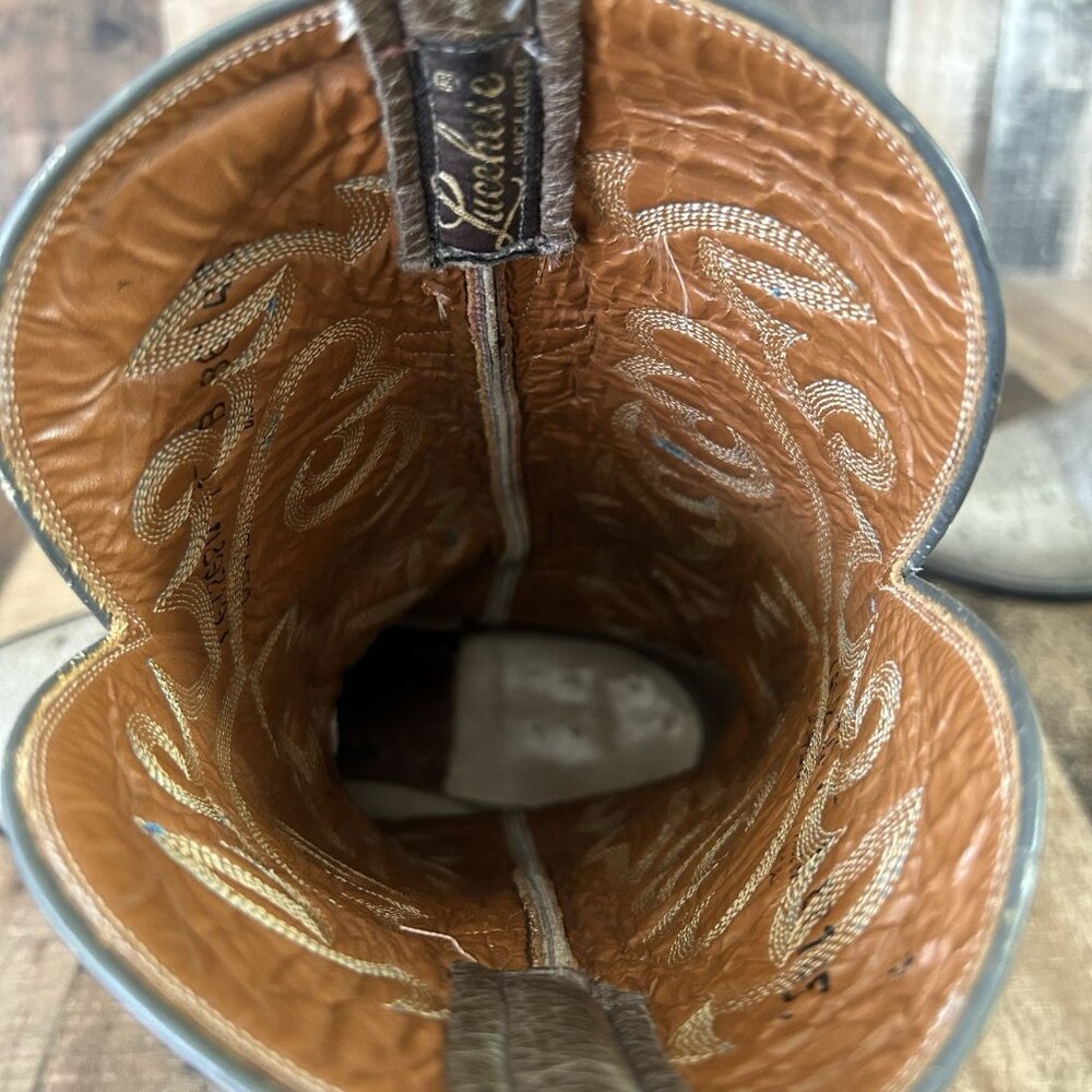 Lucchese Classics L612624 Gray Full Ostrich Western Cowboy Boots Mens 11 B - Picture 9 of 12